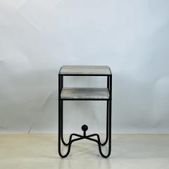  Design Fr res Pair of 2 Tier Entretoise End Tables in Silver Travertine by Design Fr res - 4386740