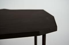  Design Fr res Pair of Asymmetrical D cagone Black Leather Side Tables by Design Fr res - 1250712