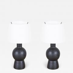  Design Fr res Pair of Black Bilboquet Stoneware Lamps by Design Fr res - 3182876