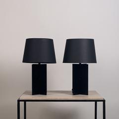  Design Fr res Pair of Blackened Steel and Black Paper Cuatrolados Lamps by Design Fr res - 1377863