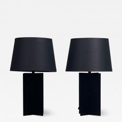  Design Fr res Pair of Blackened Steel and Black Paper Cuatrolados Lamps by Design Fr res - 1381945