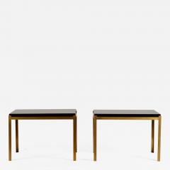  Design Fr res Pair of Chic Caisson Solid Brass and Black Lacquer End Tables by Design Fr res - 1275839