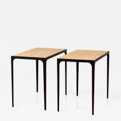  Design Fr res Pair of Chic Esquisse Grooved Ivory Travertine Side Tables by Design Fr res - 1336677
