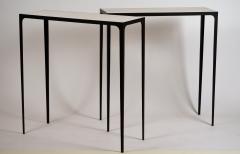  Design Fr res Pair of Chic Esquisse Wrought Iron and Parchment Consoles by Design Fr res - 1135494