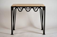  Design Fr res Pair of Chic M andre Black Iron and Travertine Side Tables by Design Fr res - 1293187