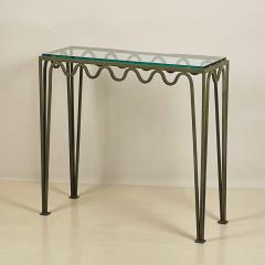  Design Fr res Pair of Chic Verdigris Meandre and Glass Consoles by Design Fr res - 2504968