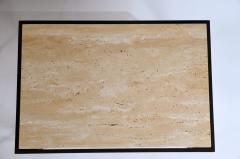  Design Fr res Pair of Diagramme Wrought Iron and Travertine Side Tables by Design Fr res - 978788