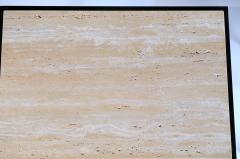  Design Fr res Pair of Diagramme Wrought Iron and Travertine Side Tables by Design Fr res - 979410