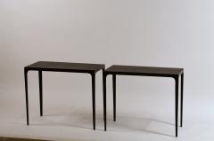  Design Fr res Pair of Ebonized Grooved Oak Esquisse Side Tables by Design Fr res - 1062045