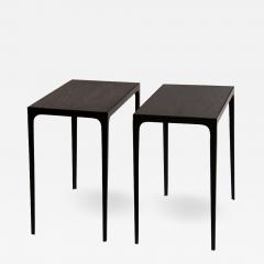  Design Fr res Pair of Ebonized Grooved Oak Esquisse Side Tables by Design Fr res - 1062208