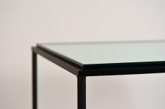  Design Fr res Pair of Entretoise Matte Black and Thick Glass End Tables by Design Fr res - 1279236