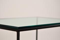  Design Fr res Pair of Entretoise Matte Black and Thick Glass End Tables by Design Fr res - 1279242