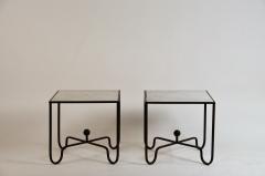  Design Fr res Pair of Entretoise Wrought Iron and Honed Marble Side Tables by Design Fr res - 1112325