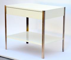  Design Fr res Pair of Laque Ivory Lacquer and Brass Night Stand - 929054