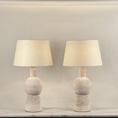  Design Fr res Pair of Large Bilboquet White Stoneware Lamps by Design Fr res - 3919622