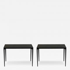  Design Fr res Pair of Large Esquisse Ebonized Oak End Tables by Design Fr res - 3771884