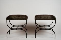  Design Fr res Pair of Large Faux Fur Strapontin Stools by Design Fr res - 1176672