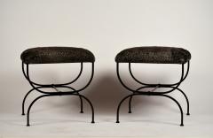  Design Fr res Pair of Large Faux Fur Strapontin Stools by Design Fr res - 1176675