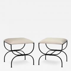  Design Fr res Pair of Large Strapontin Cream Horsehair Stools by Design Fr res - 4326204