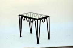  Design Fr res Pair of M andre Blackened Steel and Glass Side Tables - 924279