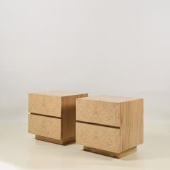  Design Fr res Pair of Minimalist Amboine Burl Wood Nightstands by Design Fr res - 1541975