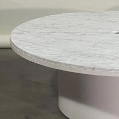  Design Fr res Pair of Minimalist Veined Marble Indoor Outdoor Coffee Tables - 2870064