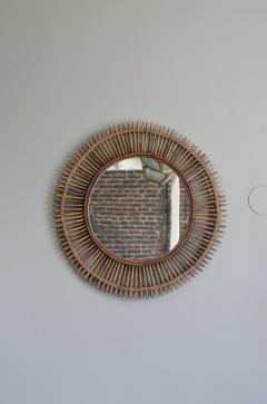  Design Fr res Pair of Oculus Round Rattan Mirrors - 1062089