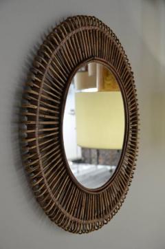  Design Fr res Pair of Oculus Round Rattan Mirrors - 1062092