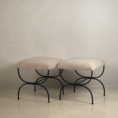  Design Fr res Pair of Shearling Strapontin Stools by Design Fr res - 3929333