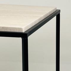  Design Fr res Pair of Tall Iron and Travertine Entretoise Side Tables by Design Fr res - 4717867