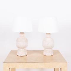  Design Fr res Pair of White Bilboquet Stoneware Lamps by Design Fr res - 3180784