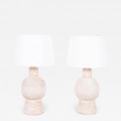  Design Fr res Pair of White Bilboquet Stoneware Lamps by Design Fr res - 3182877