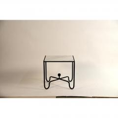  Design Fr res Pair of Wrought Iron and Marble Entretoise Side Tables by Design Fr res - 1079127