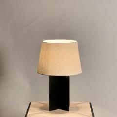  Design Fr res Set of Large Croisillon Matte Black Lamps and Entretoise Travertine Tables - 1343124