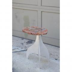  Design Fr res Seve Petrified Wood and Aluminium Side Table by Design Fr res - 1079051