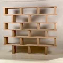  Design Fr res Six Shelves Verticale Polished Oak Shelving Unit - 1550601