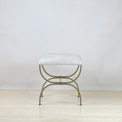  Design Fr res Strapontin Gilt Metal and White Hide Stool by Design Fr res - 4291798