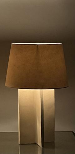  Design Fr res The Croisillon cream ceramic lamp with parchment shade by Design Fr res - 3530626