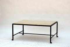  Design Fr res The Diagramme Travertine and Iron Coffee Table - 719729