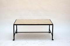  Design Fr res The Diagramme Travertine and Iron Coffee Table - 719730