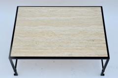  Design Fr res The Diagramme Travertine and Iron Coffee Table - 719732