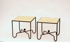  Design Fr res The Entretoise Wrought Iron and Onyx Tables - 719810
