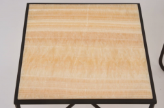 Design Fr res The Entretoise Wrought Iron and Onyx Tables - 719815