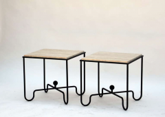  Design Fr res The Entretoise wrought iron and travertine table - 719797