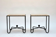  Design Fr res The Entretoise wrought iron and travertine table - 719798