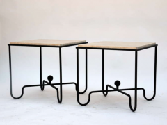  Design Fr res The Entretoise wrought iron and travertine table - 719799