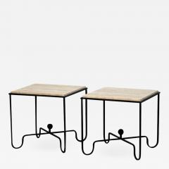  Design Fr res The Entretoise wrought iron and travertine table - 742017