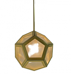  Design Fr res The Large Pentagone Brass and Glass Lantern - 719925