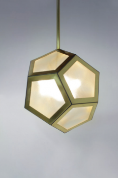  Design Fr res The Large Pentagone Brass and Glass Lantern - 719926