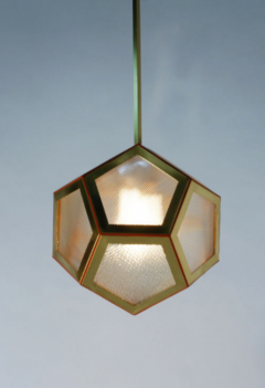  Design Fr res The Pentagone Brass and Industrial Glass Lantern - 719920